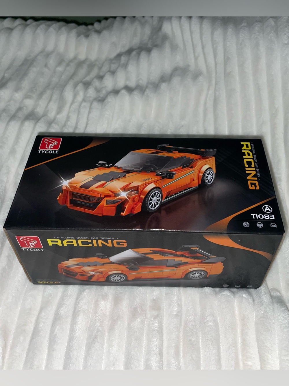 Orange Racing Car Building Block Set - Kids Toys